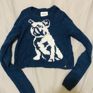 Abercrombie Kids Boston Terrier Crop Sweater. Girls Medium